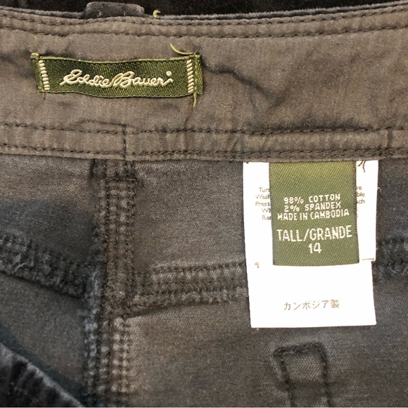 Eddie Bauer Black Velvet Long Skirt Front Split Pockets Belt Loops Size 14 TALL - Picture 6 of 7